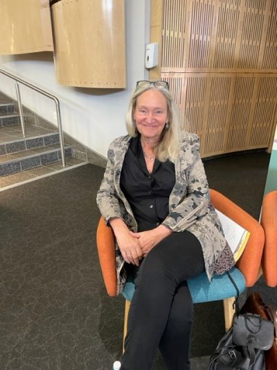 Image: Kate Philip pictured at the debate. Credit: Pippa Green.