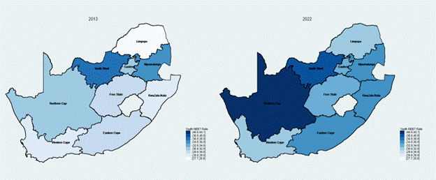 Figure 3: NEET youth rates across provinces
