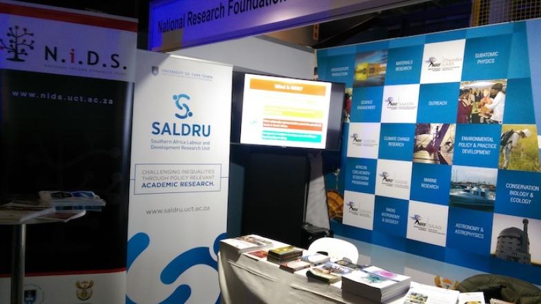 The NRF stand, which included material from SALDRU and NIDS.