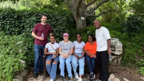 Image: Participants of the training session on a social walk in Kirstenbosch.