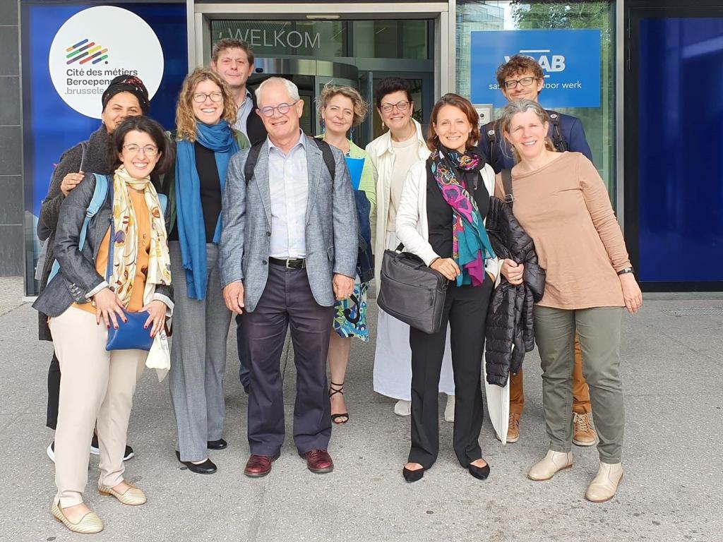Members of the research and policy teams with colleagues from Actiris, a Brussels agency for employment and vocational training. Photo: Actiris, Brussels, Belgium