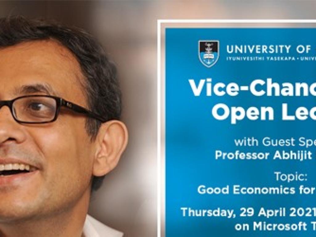 Co-founder of J-PAL (whose Africa office is based in SALDRU) and professor at the Massachusetts Institute of Technology, Abhijit Banerjee, spoke at UCT's virtual Vice-Chancellor’s Open Lecture.